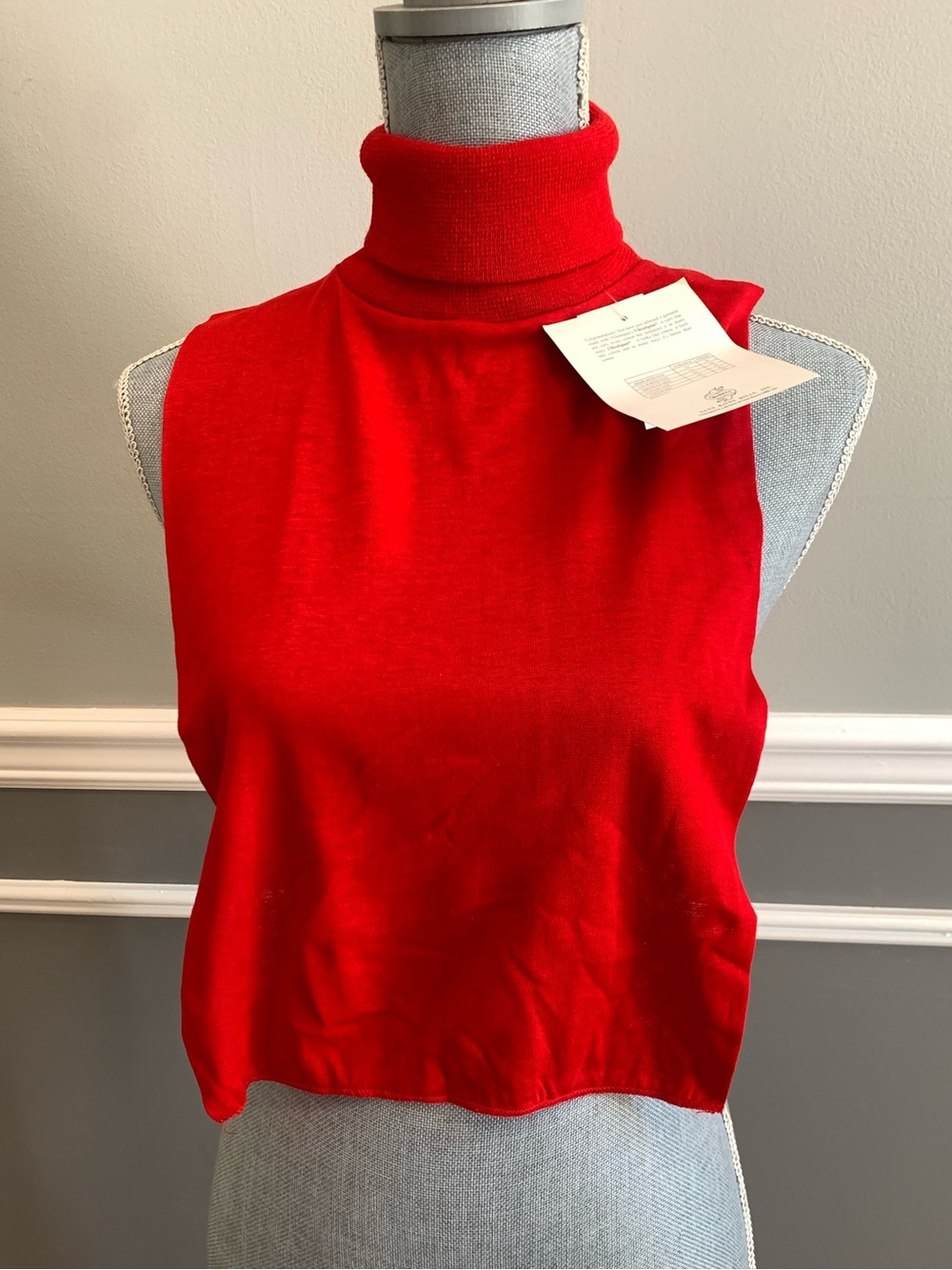 Vintage Red Faux Turtleneck Dickie Ultra Spun One Size Stuff In 1970’s NEW